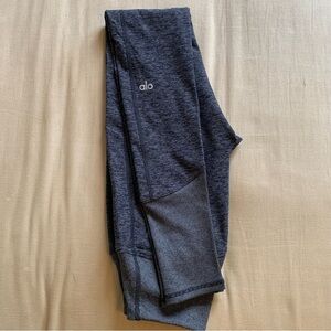 Alo High-Waist Alosoft Lounge Legging Dark Heather Gray Womens XS Ribbed Waist